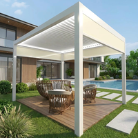 Pergola à lames orientables en aluminium haut de gamme, Pergola à lames orientables en aluminium élégante, Pergola à lames orientables en aluminium minimaliste