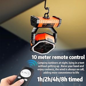 <b>Battery</b> <b>Operated</b> Camping Fan 20000mAh Portable Outdoor Fan with LED Light and Remote Control - Product Image 5