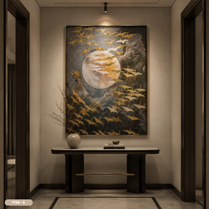 Deluxe <b>Gold</b> Leaf Embossed Wall <b>Painting</b> Home Decor Art Design Vietnam Manufacturer OEM ODM Model V126-6 Size 50x60 cm - Product Image 4