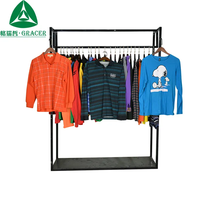 Vintage Thrift Branded Men T-Shirt Long Sleeve 45Kg Bale Thrift Stores First Choice Wholesale