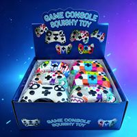 Manette de jeu en PU à rebond lent, jouet sensoriel anti-stress, simulation de manette de jeu, motif graffiti coloré, cadeau