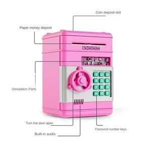 Tirelire électronique automatique Mini coffre-fort pour pièces de monnaie Tirelire d'économie d'argent Mot de passe Compteur Code Serrure à clé Tirelire pour enfant Cadeau - Product Image 4