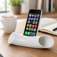 Haut-parleur de téléphone portable en céramique, décoration artistique, haut-parleur de table rond écologique pour la maison, le bureau, utilisation en intérieur