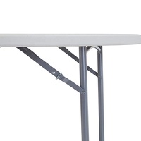 Outdoor 8-10 Sitzplätze Weißer 60 Zoll HDPE Kunststoff Esstisch Bankett 5 Fuß Runder Klapptisch für Veranstaltungen