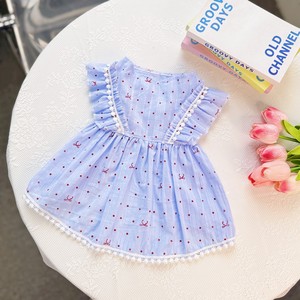 Blue Polka Dot Dress <b>For</b> <b>Small</b> To Medium <b>Dogs</b> Cute Pet <b>Clothes</b> Skirt Polyester Material - Product Image 2