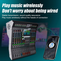 Console de mixage numérique professionnelle 32 canaux avec carte son intégrée et interface USB affichant l'audio et la vidéo