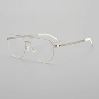 Gafas Ópticas Plegables de Titanio con Diseño de Doble Viga y Logotipo Personalizado Unisex de Fábrica de Gafas de Shenzhen, Gafas de Lectura con Forma de Diamante
