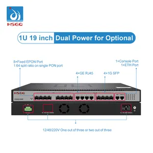 HSGQ E08R 19ich 1U 20km ftth 8pon 1G sfp 8 ports EPON OLT GPON SFP ONU compatible avec HAWI ZTE