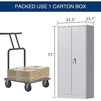 Armoire de rangement métallique à 2 portes Armoire de classement haute en acier avec étagères réglables, casier en acier pour entrepôt, garage, bureau à domicile