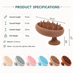 Wholesale Silicone <b>Scalp</b> Massager Shampoo <b>Brush</b> Soft Bristle Hair Washing Scrubber Comb with Ergonomic Handle for <b>Scalp</b> Care - Product Image 4