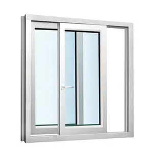 Certificat CE cadre de couleur blanche Standard européen 3 pistes conception personnalisée fenêtre coulissante en aluminium à Double vitrage pour la maison