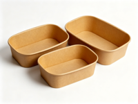 Bol rond en pulpe de bagasse de canne à sucre biodégradable (résistant à l'huile et à l'eau) pour salades à emporter