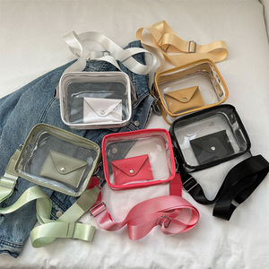 PVC Bag Clear Stadium Purse Stadium Approved Transparent PVC Crossbody Bag For Gym Concert Events