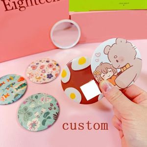 Miroir de maquillage compact en métal durable avec impression UV personnalisée, idéal pour les sacs à main et les cadeaux promotionnels (vente en gros) - Product Image 2