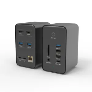 USB Tipe C HUB Adaptor Multifungsi 14 In 1 USB C Hub Docking Station untuk Mac Pro USB 3.0 HUB Splitter Aksesoris Komputer