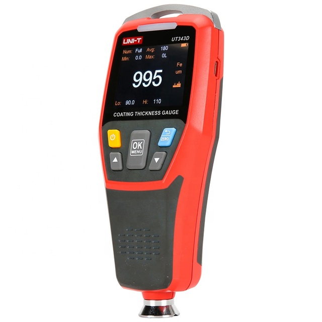 UT343D Coating Thickness Gauge 0.1 Micron/0-1250um Automotive Paint Film Thickness Tester to Measure FE/NFE Paint Tools