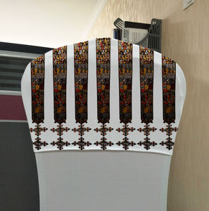 Custom <strong>Chair</strong> Back <strong>Cover</strong> Traditional Ethiopia Cross logo <strong>Half</strong> <strong>Chair</strong> <strong>Cover</strong> for Church and Wedding - Product Image 6
