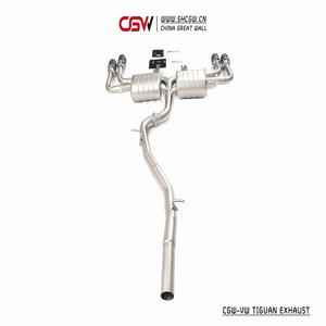 手頃な価格のパフォーマンスがV W Tiguan <span class=keywords><strong>2</strong></span>.0TAWDフルシステムキャットバックシステム用のバルブトロニックカーボンファイバークワッドチップマフラーを消耗 - Product Image 3