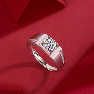 Anello da Uomo Zanlong 12865 <span class=keywords><strong>in</strong></span> <span class=keywords><strong>Argento</strong></span> 925 con Moissanite da 1ct e Diamante VVS di Alta Qualità, Offerta Speciale a Tempo Limitato - Product Image 4