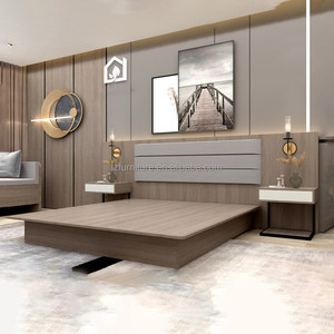 Fabricante de Muebles para Dormitorios de Hoteles Comerciales, Cama King Size Personalizada, Económica, con Base de Madera MDF y Cabecera con Mesitas de Noche - Product Image 3