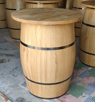 Meuble de table en bois baril de 101cm avec tabourets