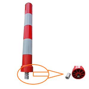 Poste delineador de tráfico de anclaje único rebotable de bolardo de acero de alta visibilidad con base de giro fácil - Product Image 3