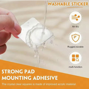 Adhésifs double face transparents et résistants, carrés de 1,9 cm, étanches, pour murs de douche, accrochage d'images, bricolage, artisanat, maison, bureau - Product Image 4