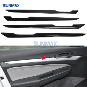 Bandes de panneau de porte en fibre de carbone sèche, garniture de couverture, accessoires intérieurs de voiture pour VW <span class=keywords><strong>Golf</strong></span> 8 MK8 GTI GTE <span class=keywords><strong>GTD</strong></span> R Line 2020 2021 <span class=keywords><strong>2022</strong></span> - Product Image 2