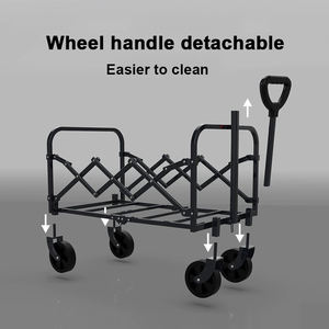 Chariot pliable réglable pour l'extérieur avec roues détachables pour jardin, plage, pique-nique - Product Image 2