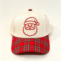 Gorras de Navidad Personalizadas a la Moda, las Favoritas de Santa Claus, de 5 Paneles, de Dos Tonos, Estructuradas, con Cierre a Presión, para Navidad
