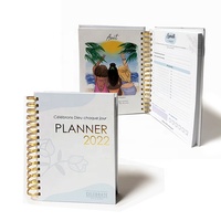 Carnet de notes personnalisé élégant pour le bien-être, agenda hebdomadaire, journal à spirale avec autocollants découpés pour filles, idéal comme cadeau