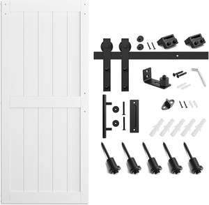 Kit de porte de grange GUJIE DIY à 2 vantaux - Emballage plat à démonter, facile à assembler et à installer - Product Image 6