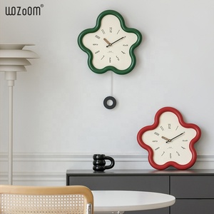 Emitdoog thiết kế hình hoa 3D Con Lắc đồng hồ trang trí tường hiện đại im lặng trang trí nhà sang trọng Quà tặng tự làm đồng hồ treo tường bán hàng - Product Image 2