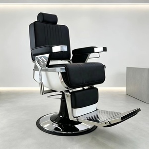 Chaise de barbier de qualité professionnelle, robuste, hydraulique, 360° °   Mobilier de salon pivotant en cuir de qualité supérieure personnalisable - Product Image 1