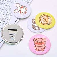 Fabriek Op Maat Bedrukt Roze Druk Op 37Mm Knop Badge Wijnfles Opener Groen Met Logo