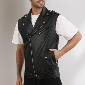 Chaleco de Cuero para Hombre, Estilo Único, Ajuste Cómodo, Moderno y a la Moda, con Opción de Marca Privada, Chaleco de Cuero para Hombre en Venta - Product Image 3