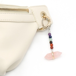 DIY Factory Wholesale Car Brand Logo Key chain Custom crystal Keychain with rose quartz keyrings