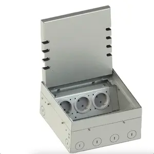 stainless steel lid recessed power and data floor box for existing or ne audio floor outlet box