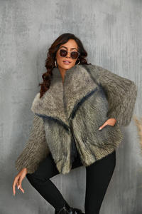 Nuova Giacca Chic Invernale da <span class=keywords><strong>Donna</strong></span> in <span class=keywords><strong>Pelliccia</strong></span> Sintetica, Cappotto Corto con Risvolto a Maniche Lunghe in Finta <span class=keywords><strong>Pelliccia</strong></span> di Volpe, Soffice e Spesso - Product Image 4