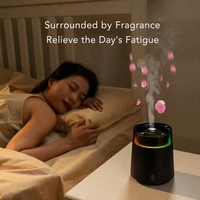 Diffuseur d'huiles essentielles électrique miniature et humidificateur avec lumière LED nocturne, capacité de 300 ml, pour l'aromathérapie à domicile