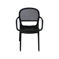 Fauteuil empilable moderne et minimaliste en plastique, confortable, pour balcon, bureau, stands alimentaires et marchés nocturnes – Chaise de salle à manger écologique