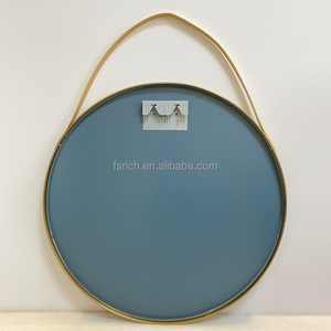 Bulk Order Customized Hotel Bathroom <strong>Mirror</strong> Bulk Order Nordic Style Round Decor Metal <strong>Wall</strong> <strong>Hanging</strong> <strong>Mirror</strong> With Leather Strap - Product Image 3