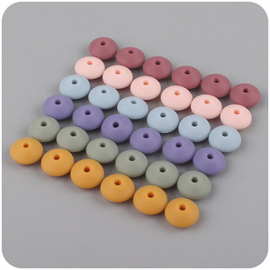 <strong>Wholesale</strong> 12mm Perle DIY Food Grade Neutral <strong>Silicone</strong> PVC <strong>Beads</strong> Baby Teething Necklace Opal Lentil Spacer <strong>Beads</strong> for Pen Bulk - Product Image 3
