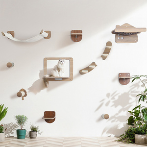 Cat Climb Track Modern Wall Mounted Shelves Cat Wall Shelf Mounted Wooden Cat Tree Furniture Platform