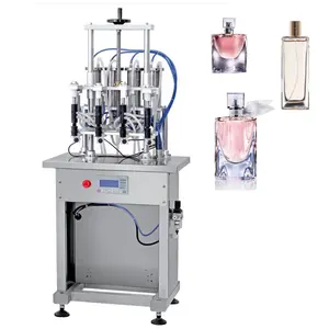 Customized Vacuum Semi-automatic Stainless Filling Equipment With Wheel For Drink Lady Perfume Filling Machine