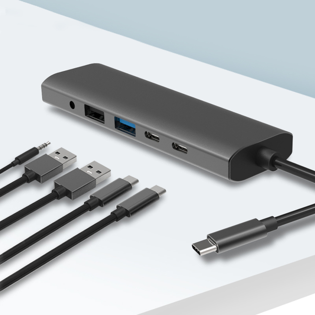 6 in 1 Multiport Docking Station Usb C Cable Adapter Type C Hub