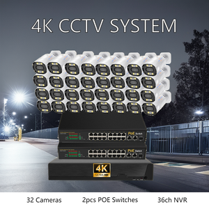 Jianvision 4k PoE IP Bullet CCTV hệ thống <span class=keywords><strong>32</strong></span> kênh tầm nhìn ban đêm âm thanh ghi âm ngoài trời kim loại 4k IP66 NVR tùy chọn lưu trữ dữ liệu - Product Image 2
