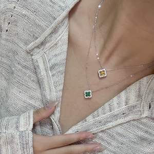 Exquisite S925 Pure <b>Silver</b> Cross <b>Necklace</b> with Full <b>Diamond</b> Princess Cut Niche Design Light Luxury Texture Cool Personality - Product Image 2