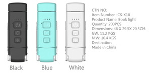 مصباح قراءة محمول بمشبك على الكتب للسرير 3 ألوان كهرمان 5 مستويات سطوع هدية جديدة للكتاب - Product Image 6