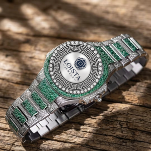 Montre de luxe en acier inoxydable avec quartz et diamants, bracelet de 20 mm, verre en cristal, mouvement ETA, date automatique, bouton poussoir, fermoir caché, pour homme - Product Image 2